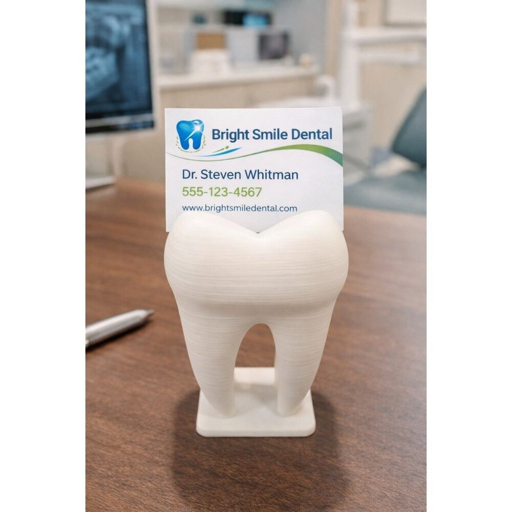 New Realistic Tooth Business Card Holder Dentist Dental Hygienist Orthodontics
